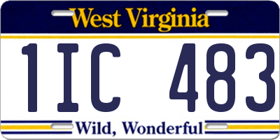WV license plate 1IC483