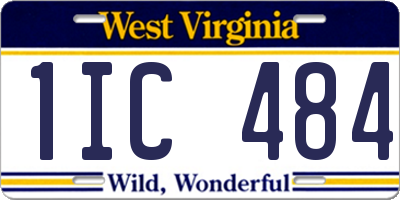 WV license plate 1IC484