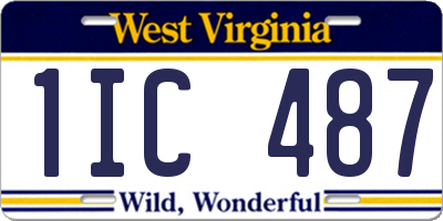 WV license plate 1IC487