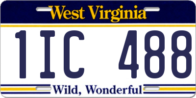 WV license plate 1IC488