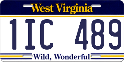 WV license plate 1IC489