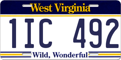 WV license plate 1IC492