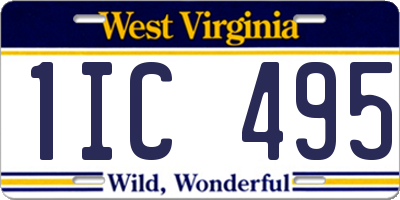 WV license plate 1IC495
