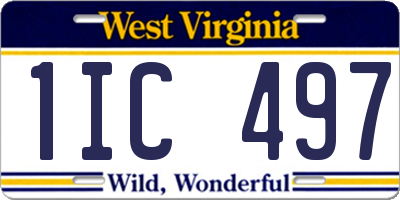 WV license plate 1IC497