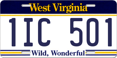 WV license plate 1IC501