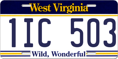 WV license plate 1IC503