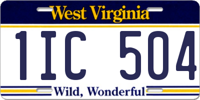 WV license plate 1IC504