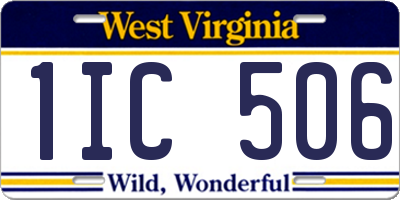 WV license plate 1IC506