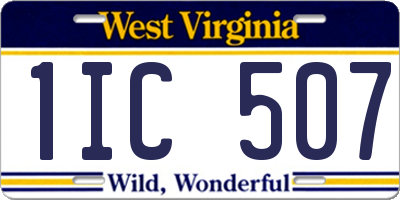 WV license plate 1IC507