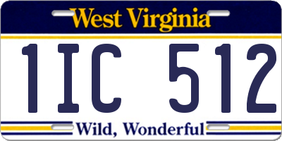 WV license plate 1IC512