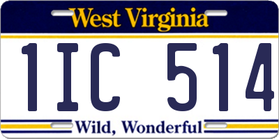 WV license plate 1IC514