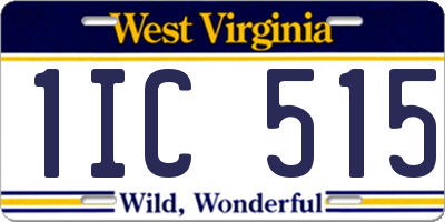 WV license plate 1IC515