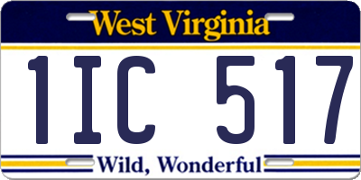 WV license plate 1IC517