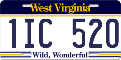 WV license plate 1IC520