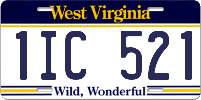WV license plate 1IC521