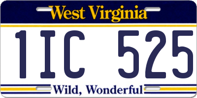 WV license plate 1IC525