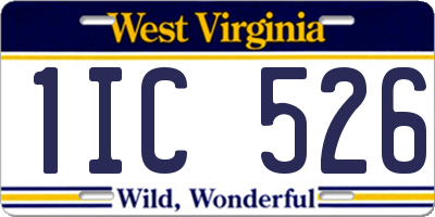 WV license plate 1IC526