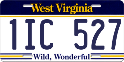 WV license plate 1IC527