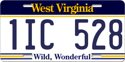 WV license plate 1IC528