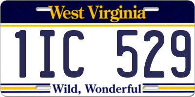 WV license plate 1IC529