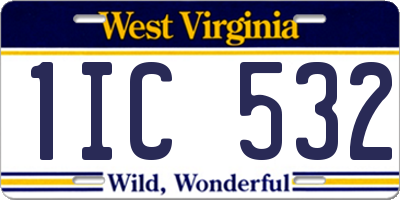 WV license plate 1IC532