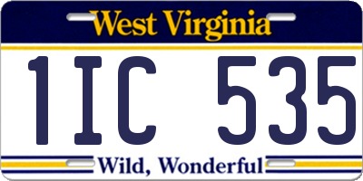 WV license plate 1IC535
