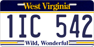WV license plate 1IC542