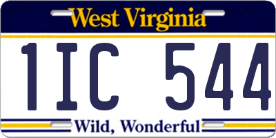 WV license plate 1IC544