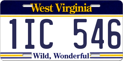 WV license plate 1IC546