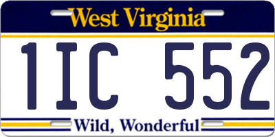 WV license plate 1IC552