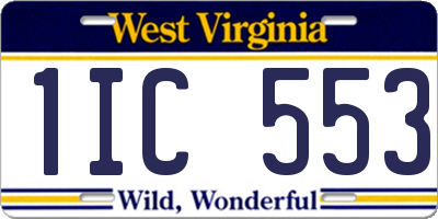 WV license plate 1IC553