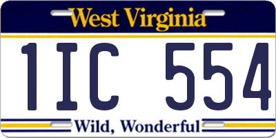 WV license plate 1IC554