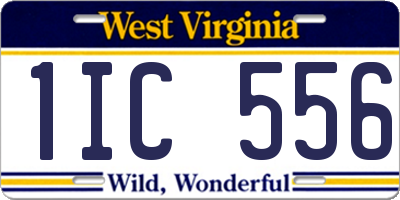 WV license plate 1IC556