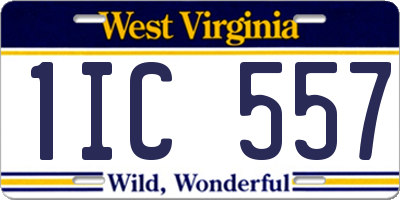 WV license plate 1IC557