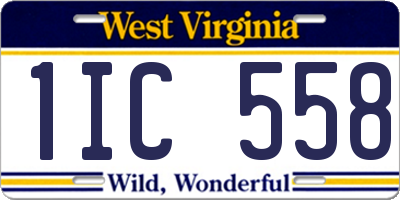 WV license plate 1IC558