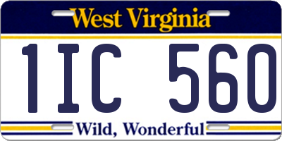 WV license plate 1IC560
