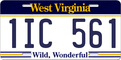 WV license plate 1IC561
