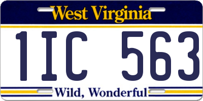 WV license plate 1IC563