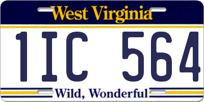 WV license plate 1IC564