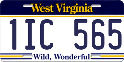 WV license plate 1IC565
