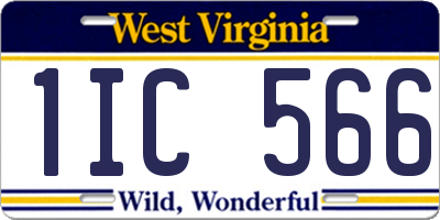 WV license plate 1IC566