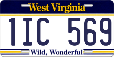 WV license plate 1IC569