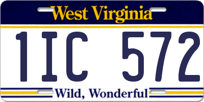 WV license plate 1IC572