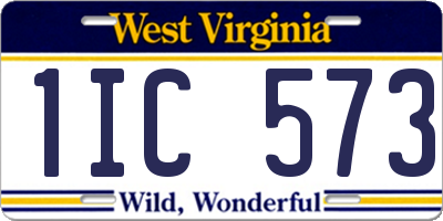 WV license plate 1IC573