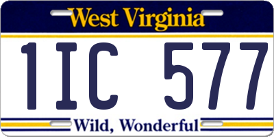 WV license plate 1IC577