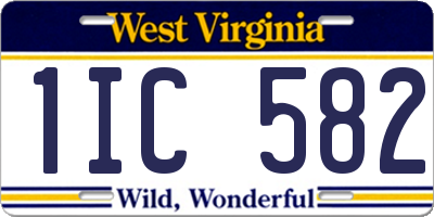 WV license plate 1IC582