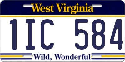 WV license plate 1IC584
