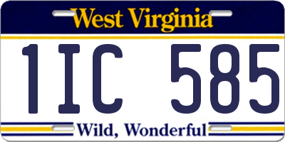 WV license plate 1IC585