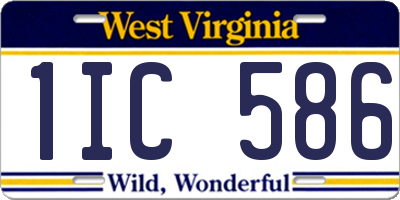 WV license plate 1IC586