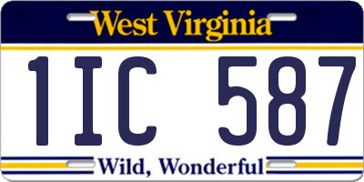 WV license plate 1IC587